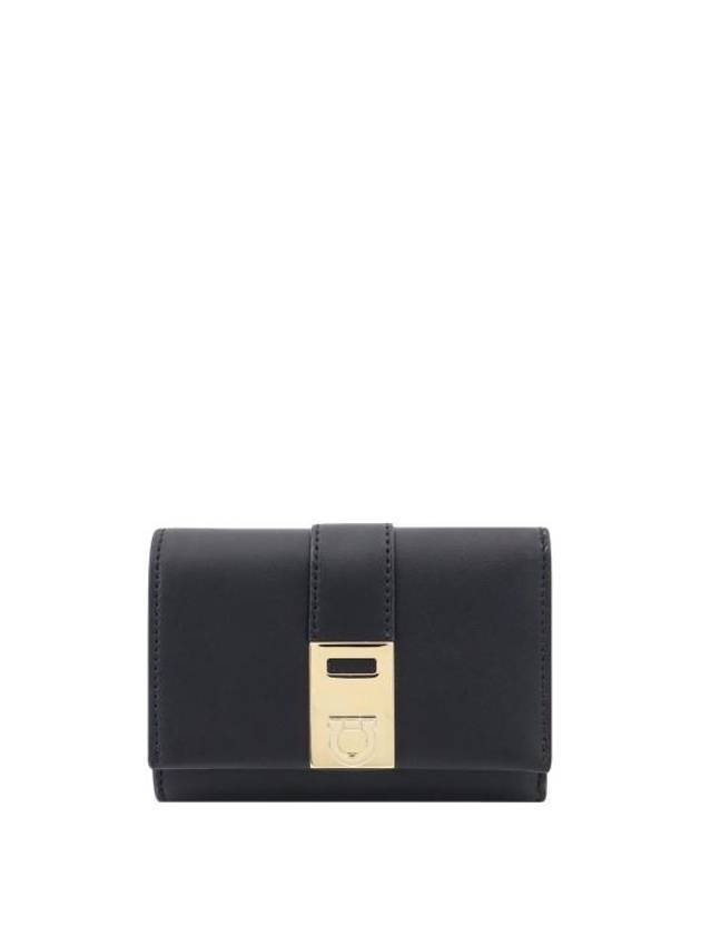 Hug Compact Two Tone Half Wallet Black - SALVATORE FERRAGAMO - BALAAN 2