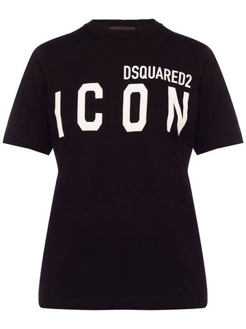 Women Icon Logo Short Sleeve T-Shirt Black - DSQUARED2 - BALAAN 1