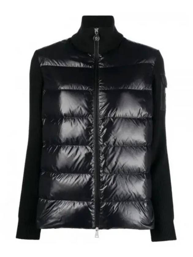 Padded Wool Cardigan Black - MONCLER - BALAAN 2