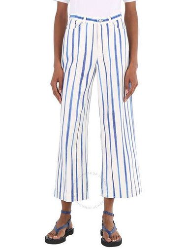 Polo Ralph Lauren Ladies Striped Wide Cropped Trousers, Brand Size 4 - POLO RALPH LAUREN - BALAAN 1