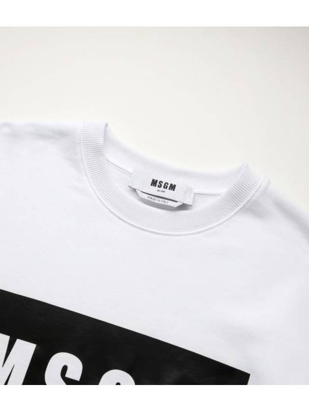 Box Logo Print Sweatshirt White - MSGM - BALAAN 3