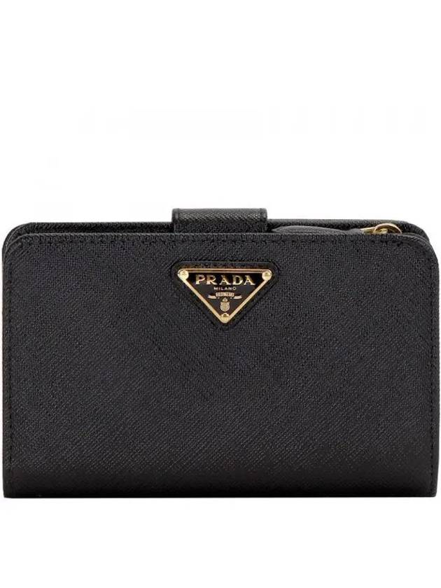 Small Saffiano Half Wallet Black - PRADA - BALAAN 2