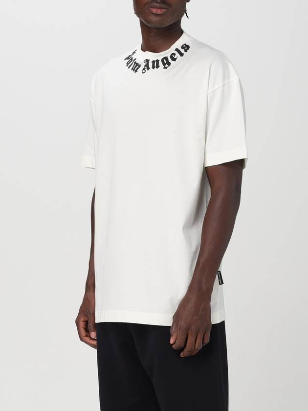 24FW Palm Angels Short Sleeve T-Shirt PMAA001F24JER0070310 OFF WHITE BLACK White - PALM ANGELS - BALAAN 5