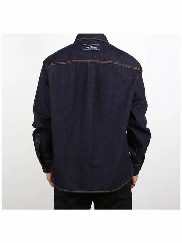 3V3DB02E 9F1 528 logo embroidered denim shirt - VALENTINO - BALAAN 5