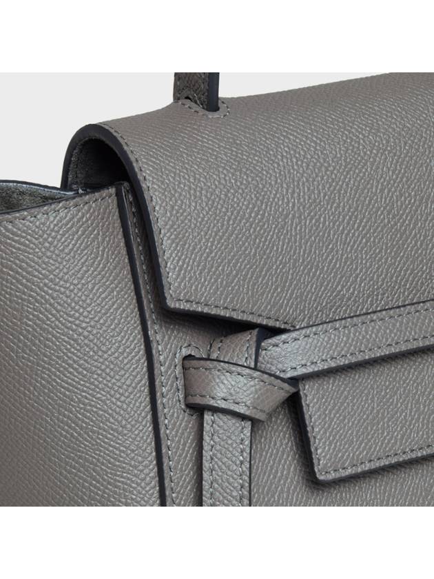 Nano Belt Calfskin Tote Bag Grey - CELINE - BALAAN 4