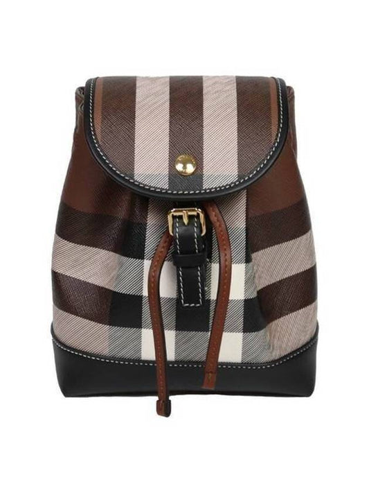 Check Mini Backpack Dark Brown - BURBERRY - BALAAN 2