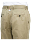Men's Three-Stripe Tab Cotton Chino Straight Pants Beige - THOM BROWNE - BALAAN.