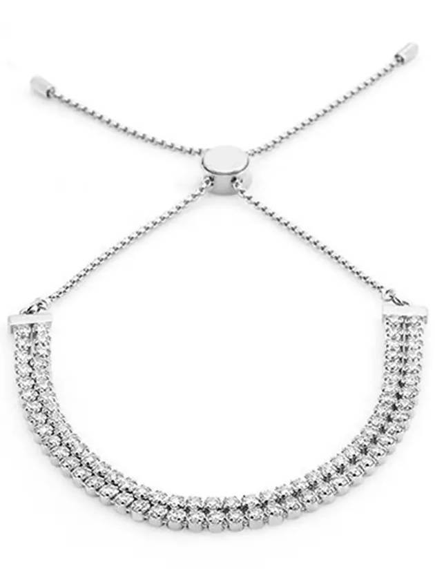 Matrix Tennis Round Cut Rhodium Plated Bracelet Silver - SWAROVSKI - BALAAN 4