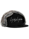 Fake Fur Trim Cap Hat HEH85977 - YOHJI YAMAMOTO - BALAAN 4