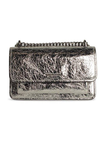 Michael Kors 'Claire' Silver Leather Crossbody Bag - MICHAEL KORS - BALAAN 1