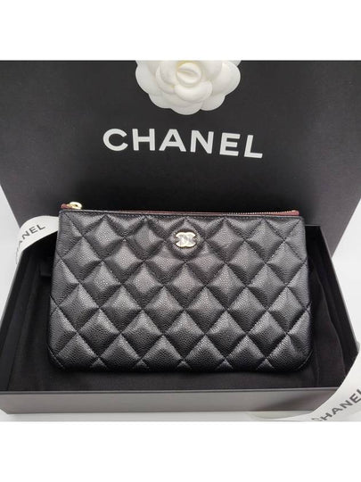 CC Logo Small Leather Pouch Bag Black - CHANEL - BALAAN 2