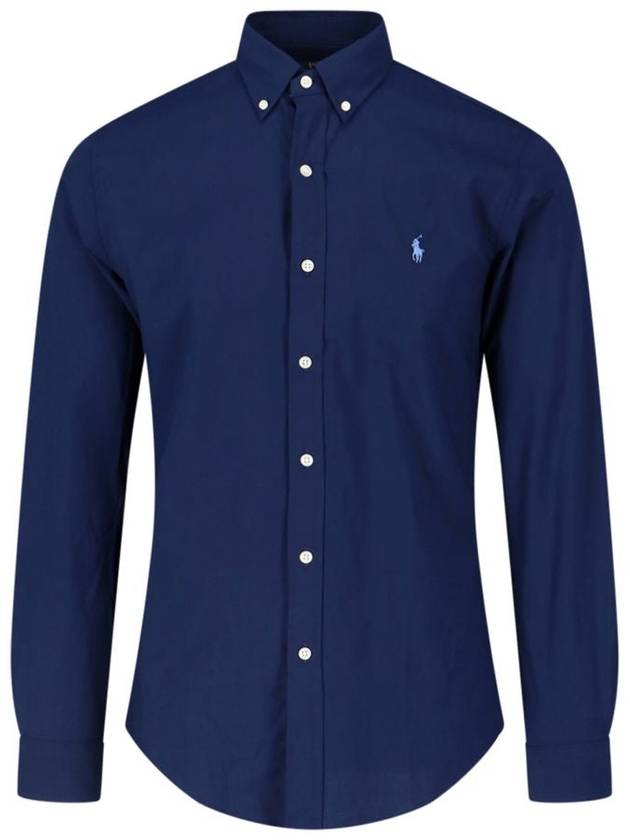 Embroidered Logo Pony Long Sleeve Shirt Navy - POLO RALPH LAUREN - BALAAN 2