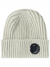 Lens Wappen Wool Beanie Grey - CP COMPANY - BALAAN 2