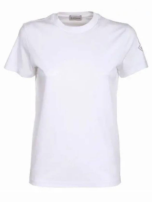 Logo Accent Short Sleeve T-Shirt White - MONCLER - BALAAN 2