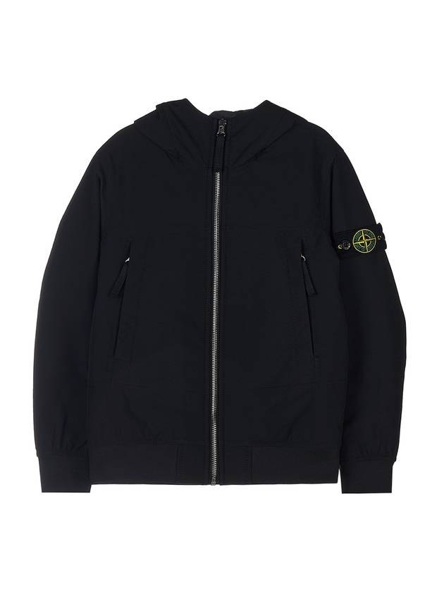 Kids Wappen Patch Zip-Up Jacket Black - STONE ISLAND - BALAAN 1