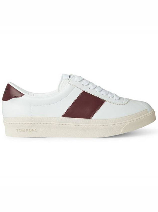 Bannister Leather Low Top Sneakers Brown White - TOM FORD - BALAAN 1