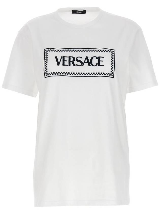 short sleeve t-shirt 1011882 1A08573 2W020 BIANCO NERO - VERSACE - BALAAN 2