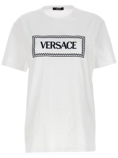 short sleeve t-shirt 1011882 1A08573 2W020 BIANCO NERO - VERSACE - BALAAN 2