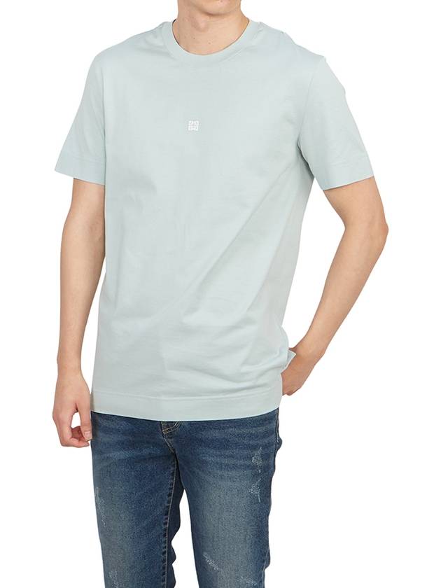 4G Logo Cotton Short Sleeve T-shirt Blue - GIVENCHY - BALAAN 5