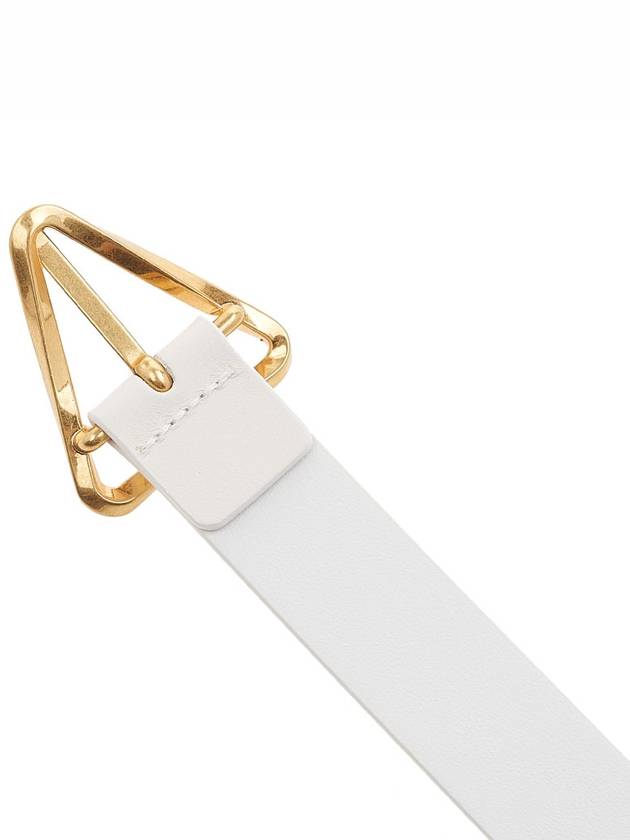 Grasp Triangle Buckle Leather Belt White - BOTTEGA VENETA - BALAAN 8