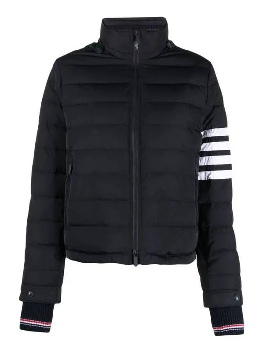 Women's 4 Bar Funnel Down Feel Jumper Jacket Navy - THOM BROWNE - BALAAN 2