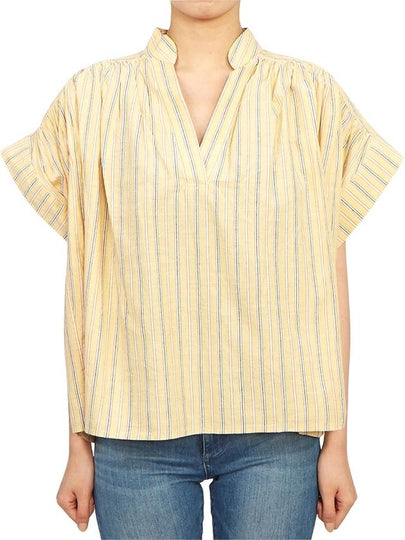 Women's Corey Short Sleeve Blouse Yellow - VANESSA BRUNO - BALAAN 2