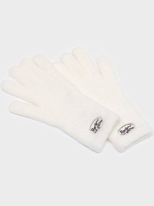 FLUFFY LOGO GLOVE WHITE - RECLOW - BALAAN 2