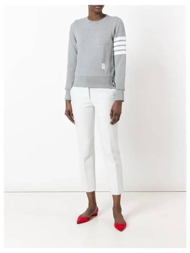 Engineered 4 Bar Stripe Loopback Jersey Knit Crewneck Sweatshirt Light Grey - THOM BROWNE - BALAAN 6