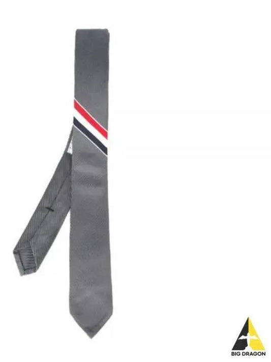 Men's Grosgrain Stripe Tie Dark Grey - THOM BROWNE - BALAAN 2