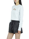 F Slimmy Cutout Logo Crop Sweatshirt White - DIESEL - BALAAN 5