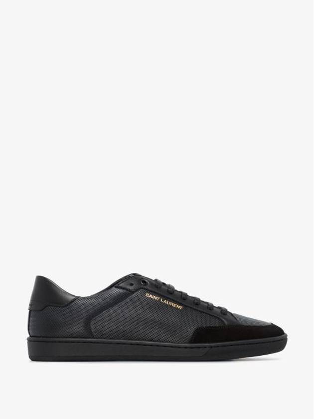 Court Classic Perforated Leather Low Top Sneakers Black - SAINT LAURENT - BALAAN 6