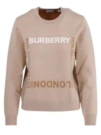 Horseferry Square Logo Knit Top Beige - BURBERRY - BALAAN 2