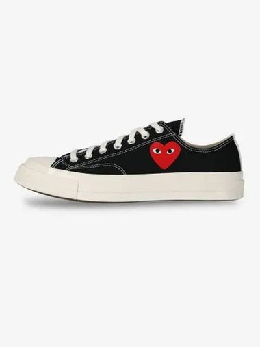 COMME DES GARCONS PLAY CONVERSE Small Red Heart Low Top Sneakers Black AZK1280011 - COMME DES GARCONS PLAY - BALAAN 1