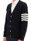 Men's Sustainable Classic Diagonal Wool Cardigan Navy - THOM BROWNE - BALAAN 6