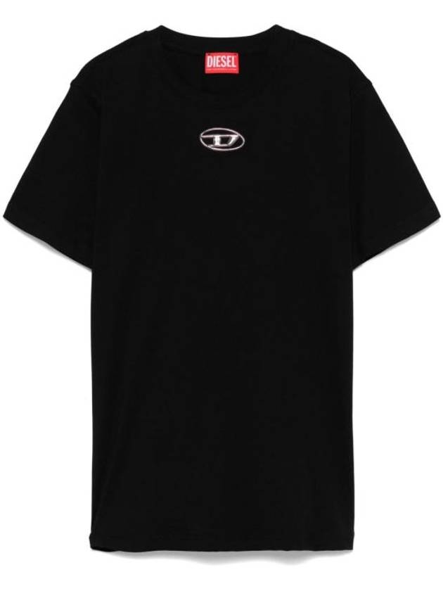 Oval D Logo Crew Neck Short Sleeve T-Shirt Black - DIESEL - BALAAN 1