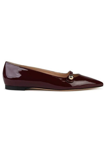 Casadei 'Cleo' Burgundy Shiny Leather Ballet Flats - CASADEI - BALAAN 1