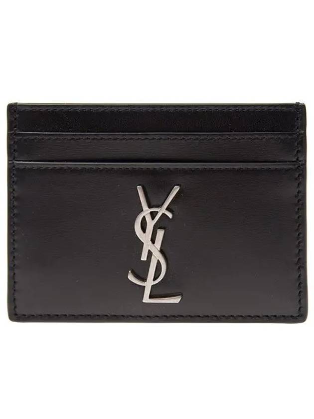 Monogram Card Case in Smooth Leather Black - SAINT LAURENT - BALAAN 3