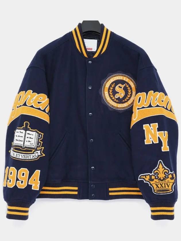 Veritas Varsity Bomber Jacket Navy - SUPREME - BALAAN 2