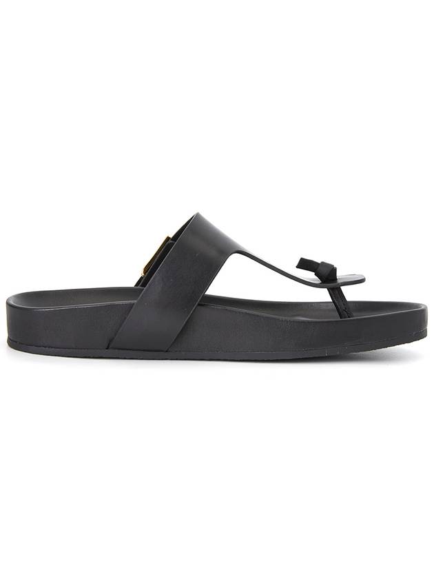 Mellow Thong Leather Flip Flops Black - TORY BURCH - BALAAN 5