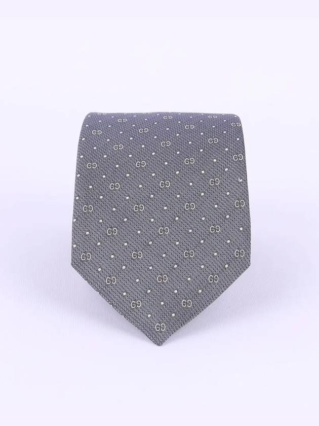 GG Dot Pattern Silk Tie Grey - GUCCI - BALAAN.