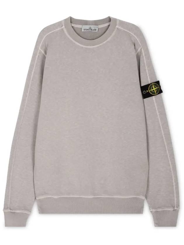 Garment Dyed Malfile Crewneck Sweatshirt Grey Heather - STONE ISLAND - BALAAN 4