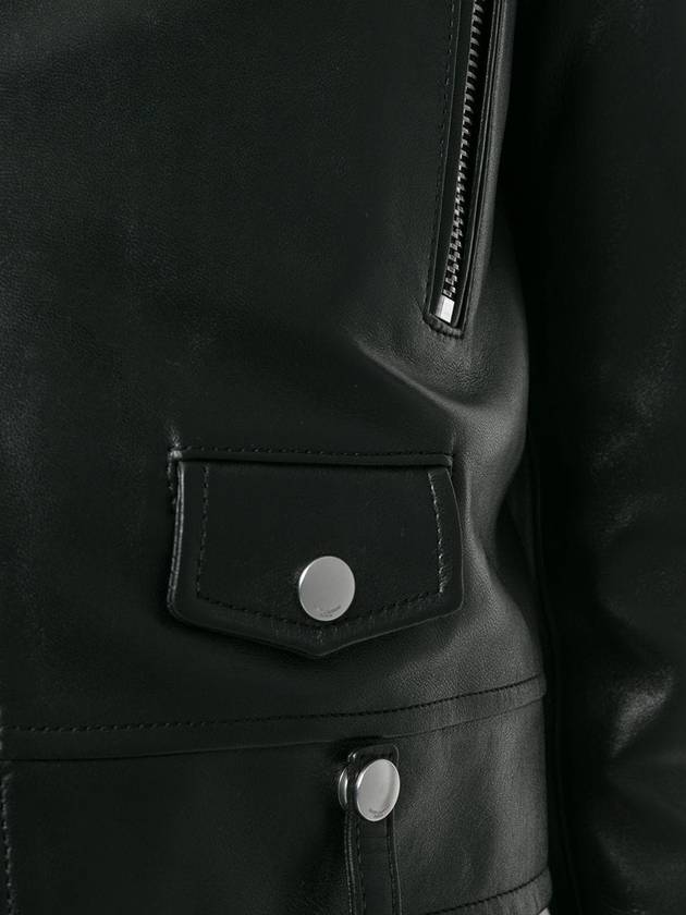 Classic Lambskin Biker Jacket Black - SAINT LAURENT - BALAAN 3