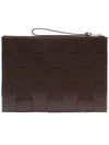 Intrecciato Weaving Strap Clutch Bag Brown - BOTTEGA VENETA - BALAAN 5