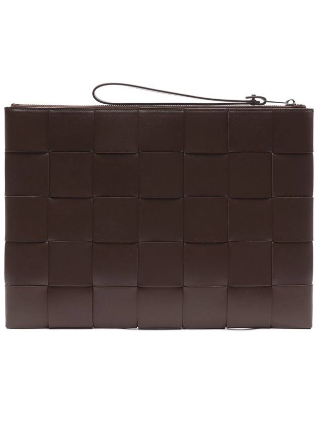 Intrecciato Weaving Strap Clutch Bag Brown - BOTTEGA VENETA - BALAAN 5