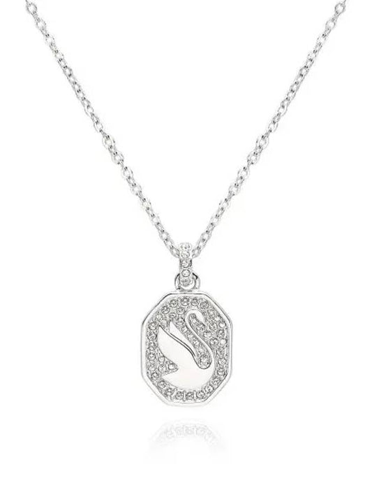 Swan Octagon Emblem Pendant Necklace Silver - SWAROVSKI - BALAAN 2