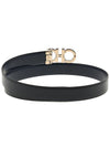 Reversible Gancini Leather Belt Black - SALVATORE FERRAGAMO - BALAAN 5