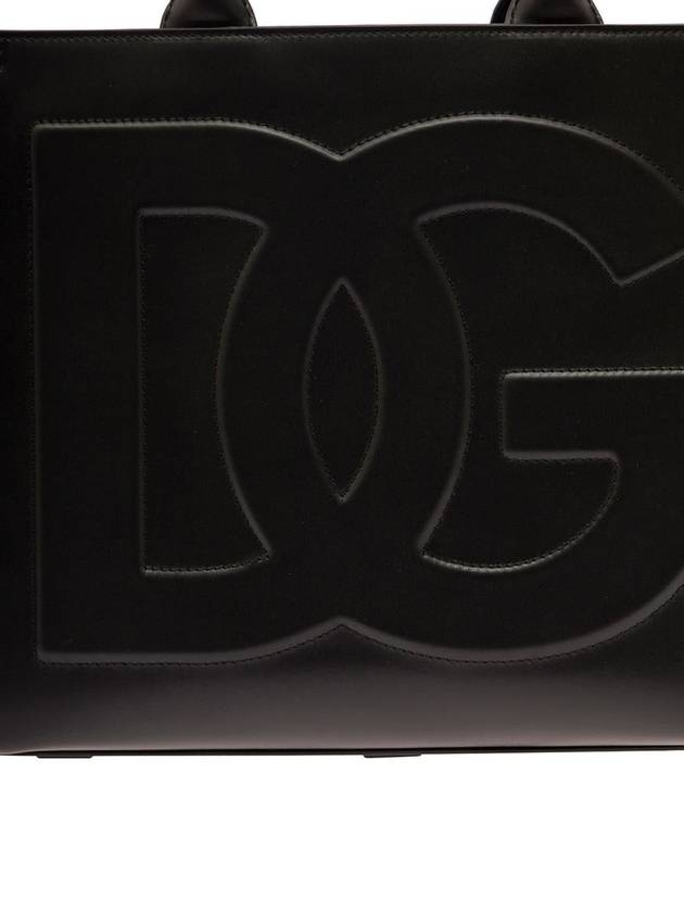 DG Logo Small Leather Tote Bag Black - DOLCE&GABBANA - BALAAN 5