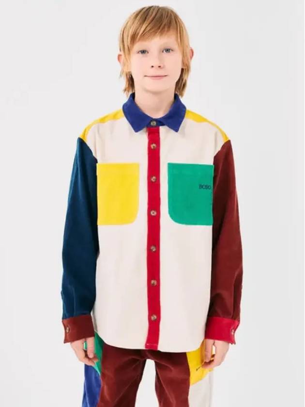 Color Block Corduroy Shirt B224AC031 Italian Kids - BOBO CHOSES - BALAAN 1