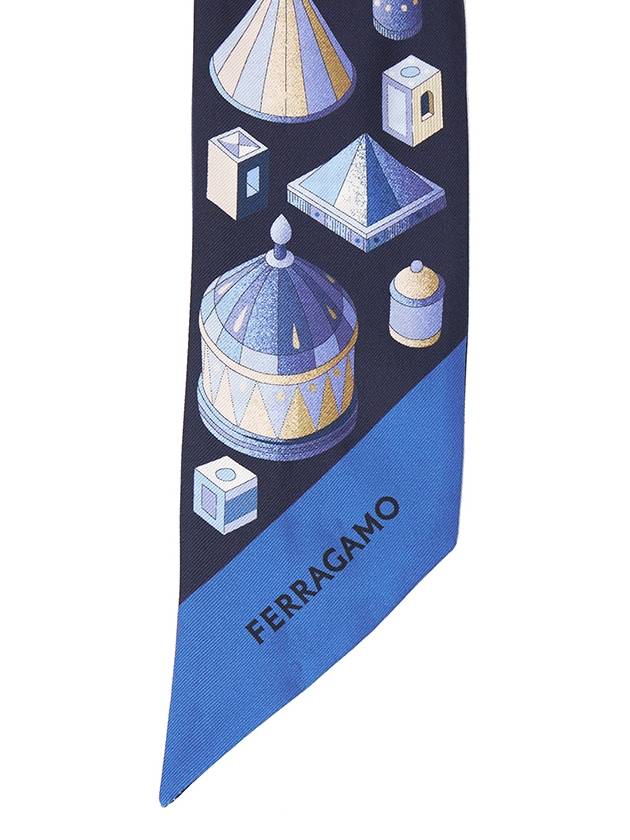 Nadir Print Scarf Blue - SALVATORE FERRAGAMO - BALAAN 5