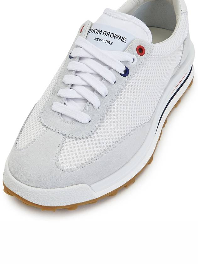 Fine Kid Suede Tech Runner White - THOM BROWNE - BALAAN 8